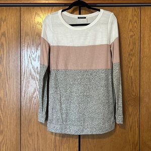 Pink Clover color block striped tee. Size not on tag, but is size Medium.